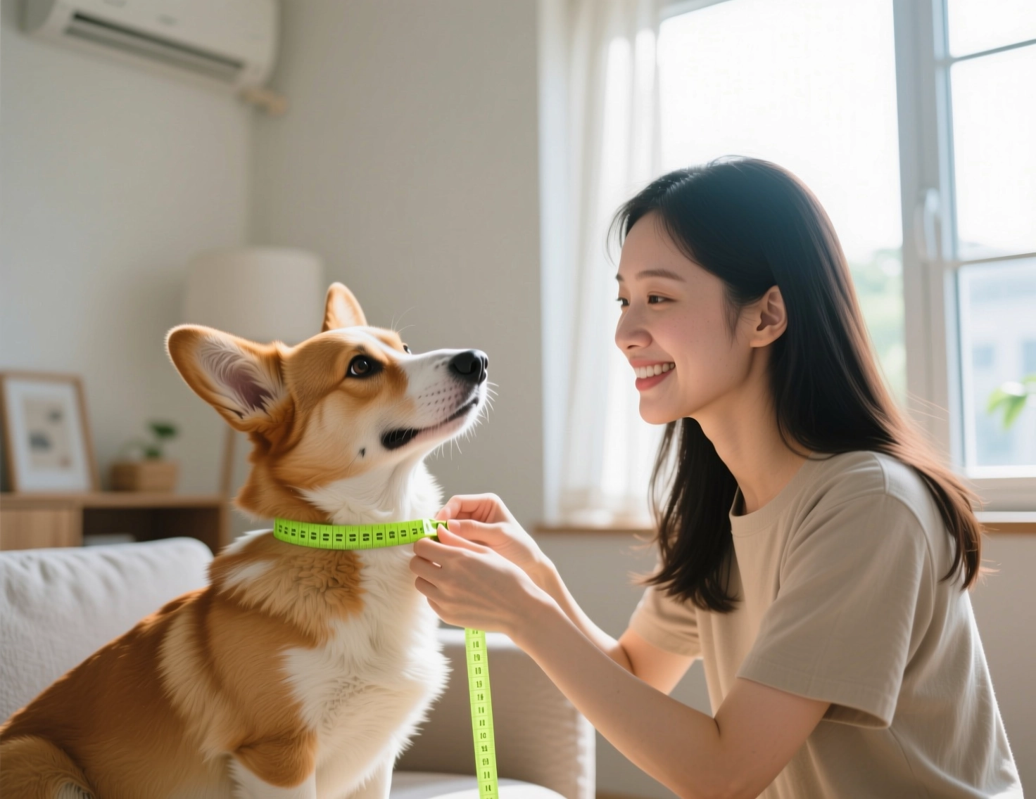 Измерение обхвата шеи собаки